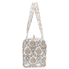 BETTLE JAAL HAND BLOCK PRINTED QUILTED TRAVEL DUFFLE BAG SMALL