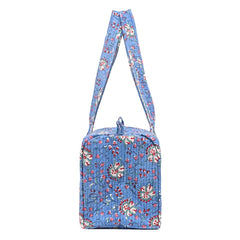 OCTOPUS HAND BLOCK PRINTED QUILTED TRAVEL DUFFLE BAG SMALL