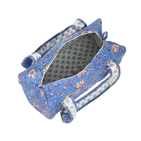 OCTOPUS HAND BLOCK PRINTED QUILTED TRAVEL DUFFLE BAG SMALL
