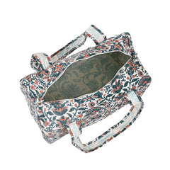 THANOS GARDEN HAND BLOCK PRINTED QUILTED TRAVEL DUFFLE BAG SMALL