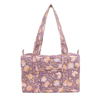 BAVANDAR JAAL HAND BLOCK PRINTED QUILTED TRAVEL MICRO DUFFLE BAG