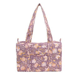 BAVANDAR JAAL HAND BLOCK PRINTED QUILTED TRAVEL DUFFLE BAG SMALL