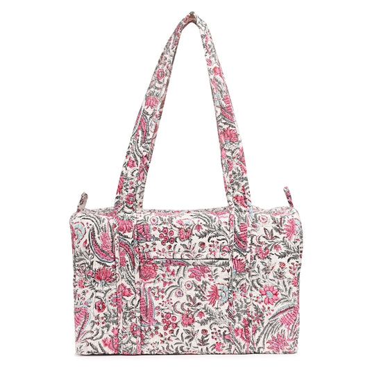 CHINTZ JAAL HAND BLOCK PRINTED QUILTED TRAVEL MICRO DUFFLE BAG
