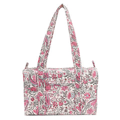 CHINTZ JAAL HAND BLOCK PRINTED QUILTED TRAVEL DUFFLE BAG SMALL