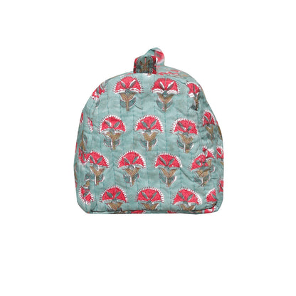NEELKAMAL HAND BLOCK COTTON PRINTED QUILTED TOILETRY & MAKEUP POUCH