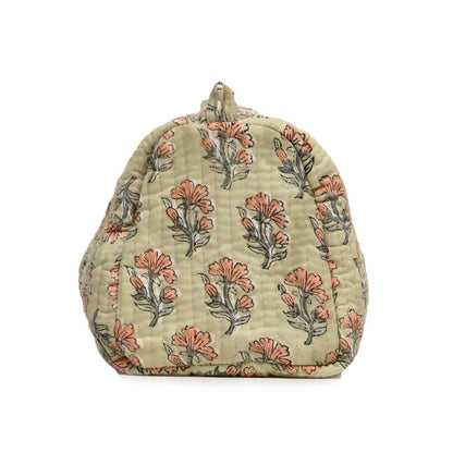 LAJWANTI BUTTI HAND BLOCK COTTON PRINTED QUILTED TOILETRY BAG