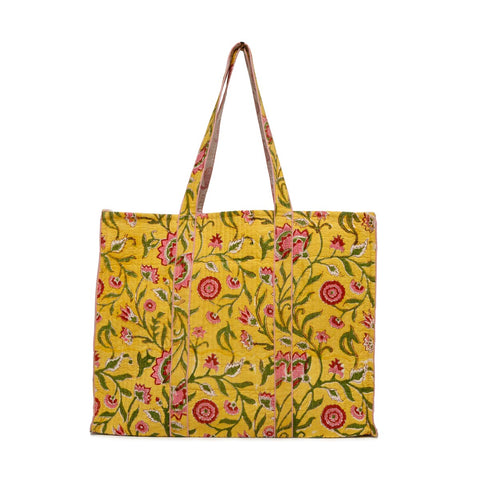 LOTUS IN SPRING QUILTED TOTE BAG