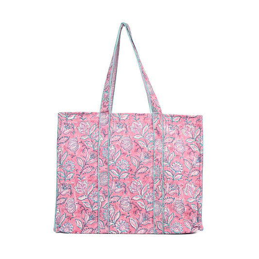 FUCHSIA JAL QUILTED TOTE BAG