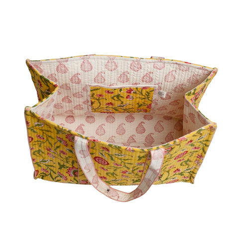 LOTUS IN SPRING QUILTED TOTE BAG