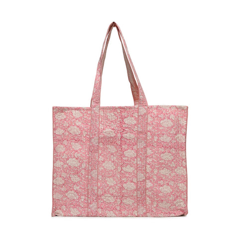 JASMIN PINK QUILTED TOTE BAG