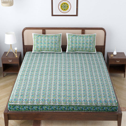 BETEL JAL DOUBLE BEDCOVER WITH PILLOW