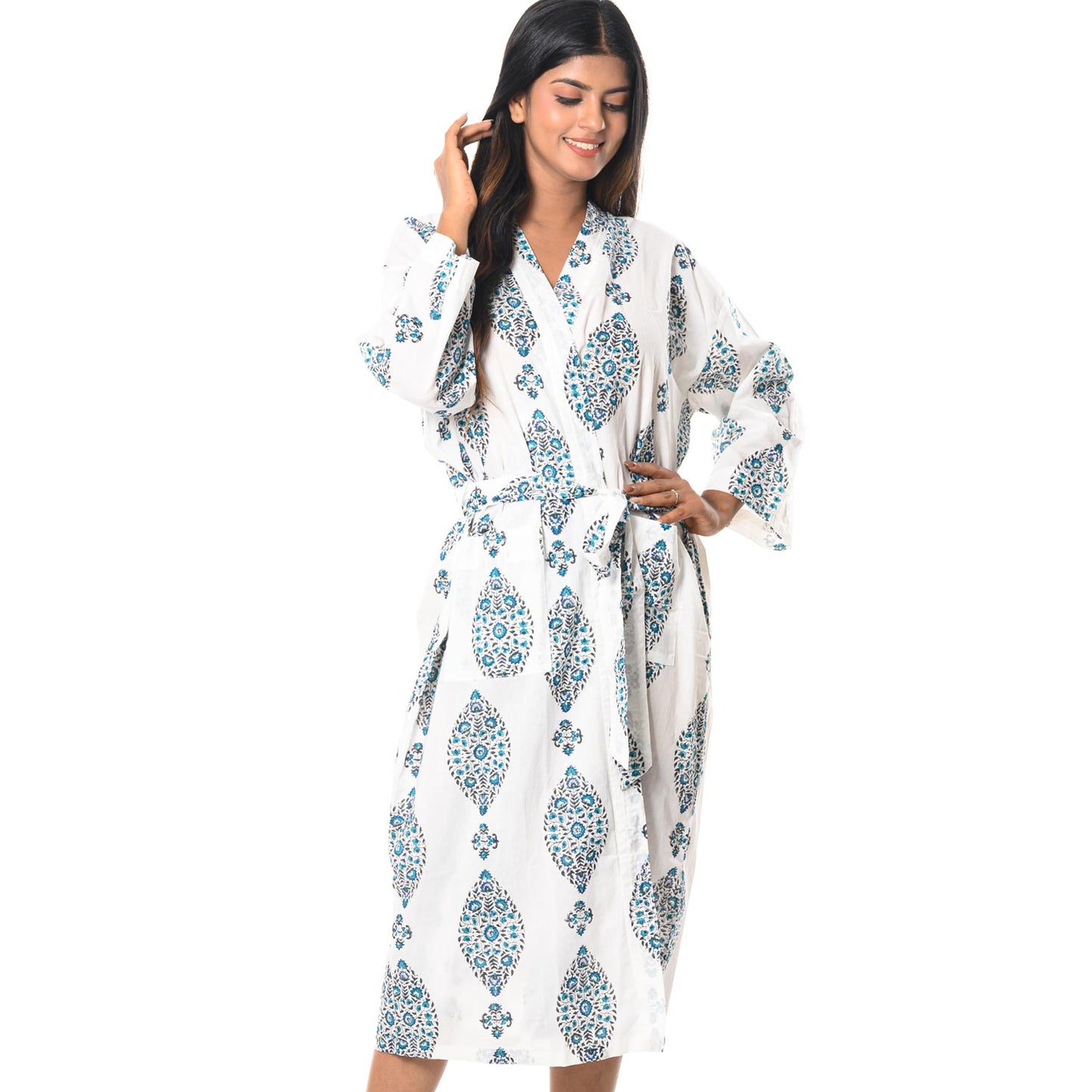CALICO BUTTA COTTON PRINTED BATHROBE