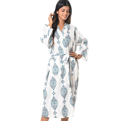 CALICO BUTTA COTTON PRINTED BATHROBE