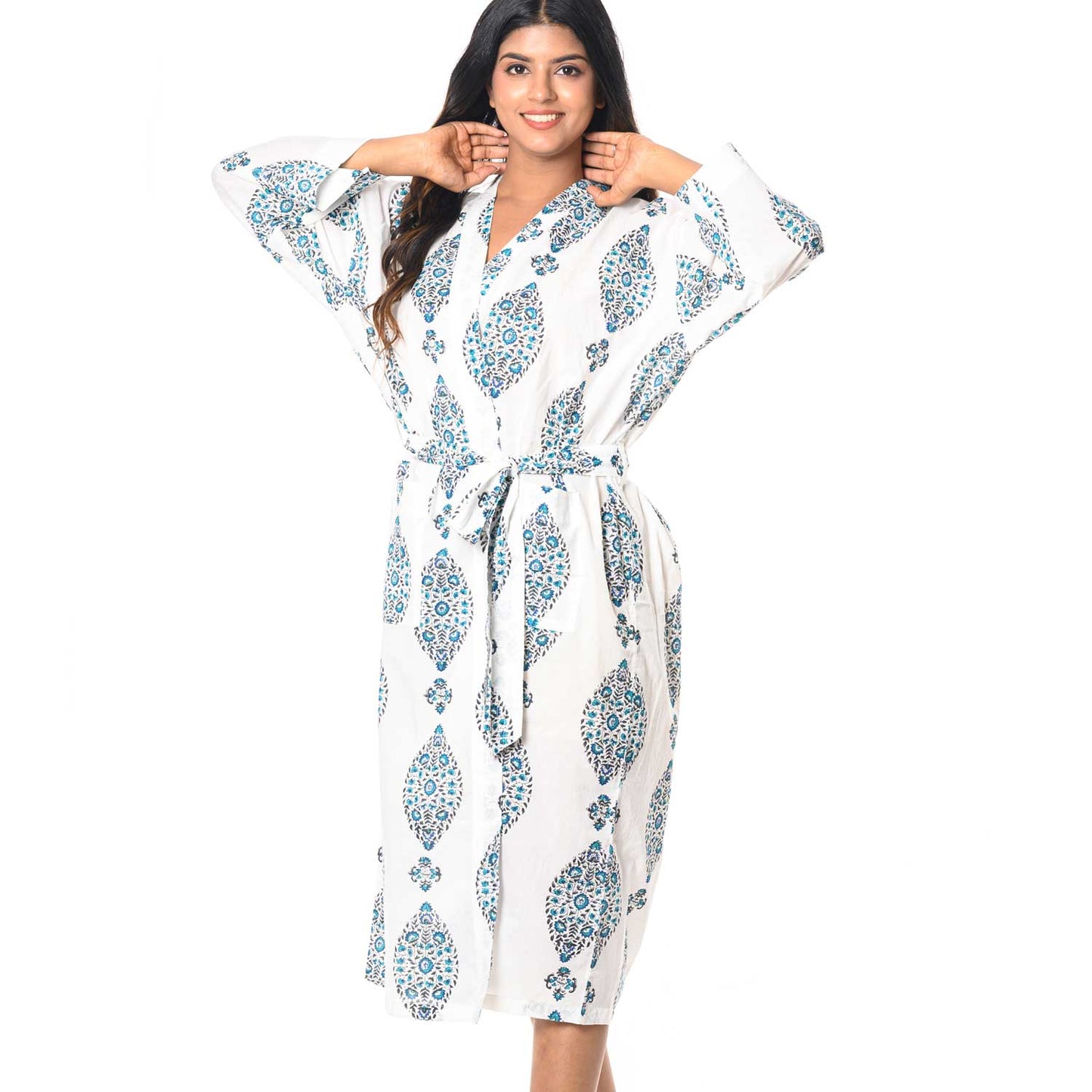 CALICO BUTTA COTTON PRINTED BATHROBE