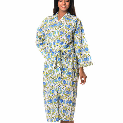 POMEGRANATE COTTON PRINTED BATHROBE