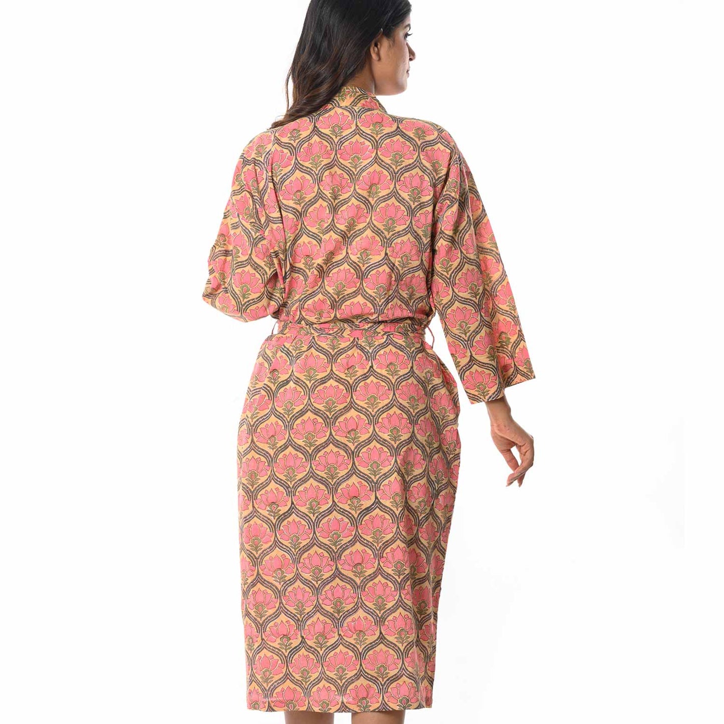 TESSILATION LOTUS COTTON PRINTED BATHROBE