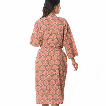 TESSILATION LOTUS COTTON PRINTED BATHROBE