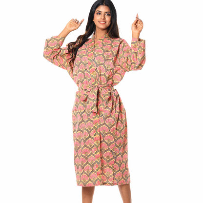 TESSILATION LOTUS COTTON PRINTED BATHROBE