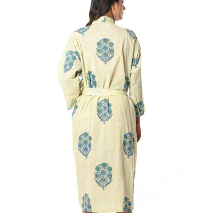 BOUQUET COTTON PRINTED BATHROBE