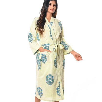BOUQUET COTTON PRINTED BATHROBE